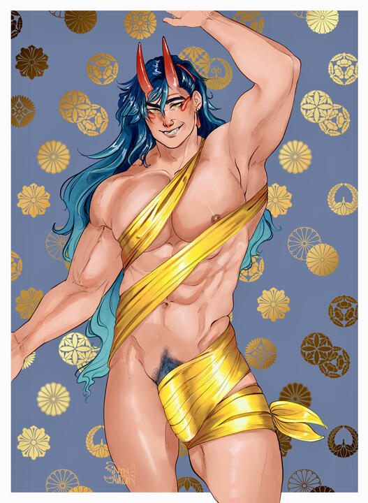 $900 - Medio cuerpo / Coloreado tipo marcador / línea tipo bosquejo / ligero contenido adulto / Extras: Textura acuarela con fondo simple